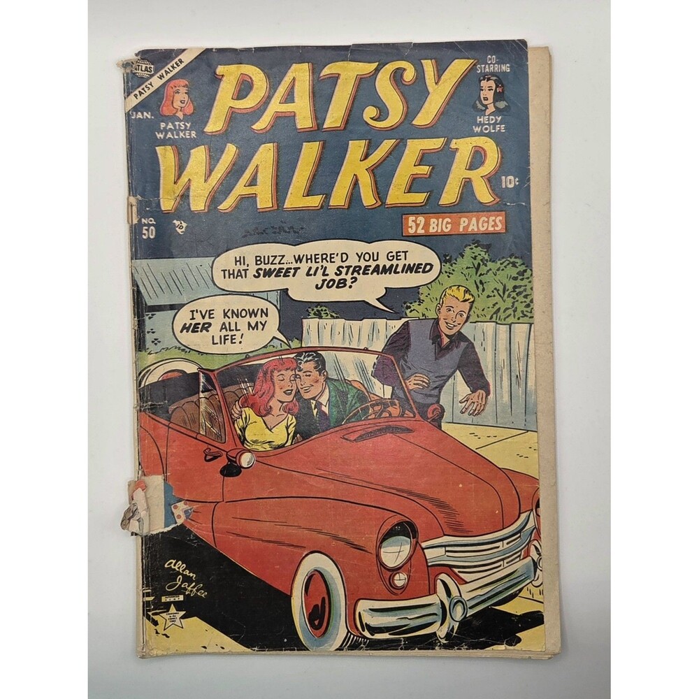 Patsy Walker 50 1954 Atlas Golden Age Comic Al Jaffee Cover Detached Cover